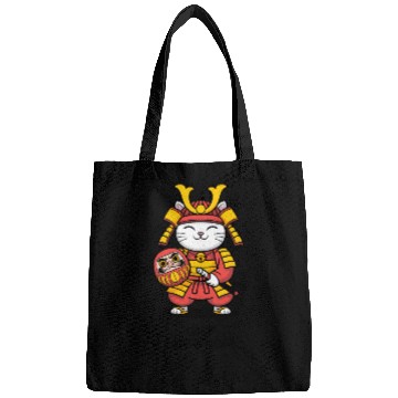 Discover Kawaii Samurai Cat with Daruma Doll – Japanese  Bags