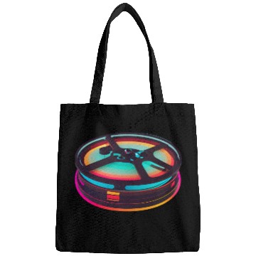 Discover Neon Color Wheel Retro Design Bags
