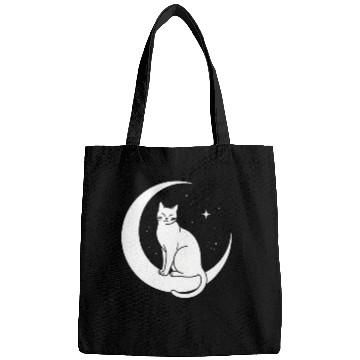 Discover Magical Cat on Crescent Moon "Aniverse Cats" Bags