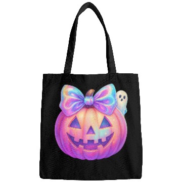 Discover Glowing Halloween Pumpkin with Iridescent Bow Bags
