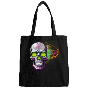 Discover Neon Graffiti Skull Artwork Bags