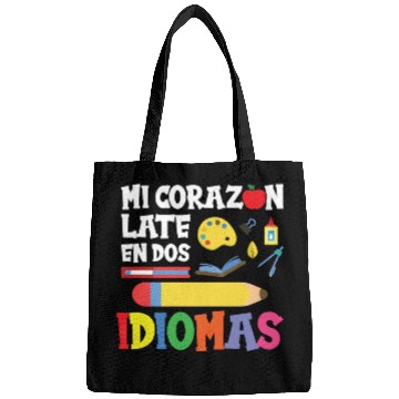 Discover Mi Corazon Idiomas Spanish English Teacher Bags