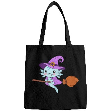 Discover Cute Halloween Witch axolotl Design Bags