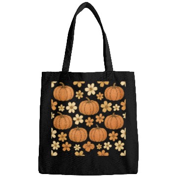 Discover Autumn Pumpkin and Flower Pattern Bags