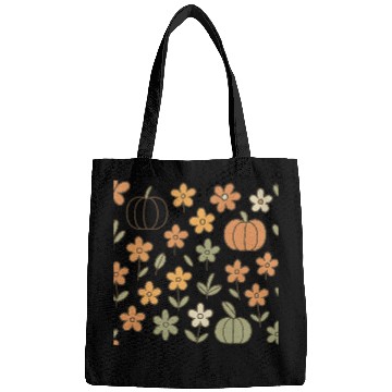 Discover Autumn Pumpkin and Floral Pattern Bags