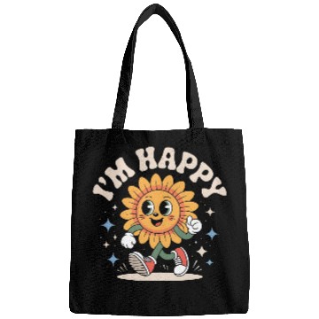 Discover Retro Happy Sunflower Bags