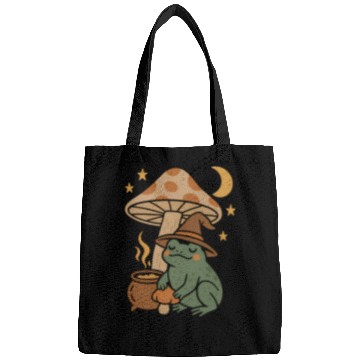 Discover Witch Frog with Mushroom and Night Sky Bags