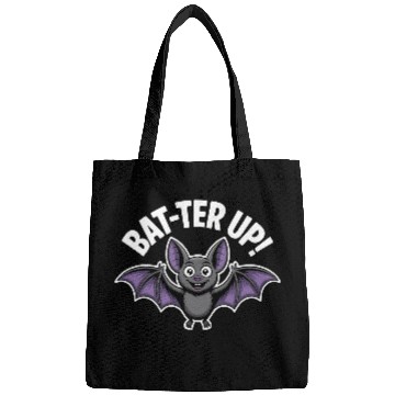 Discover Bat ter Up Cute Bat with Playful Expression Bags