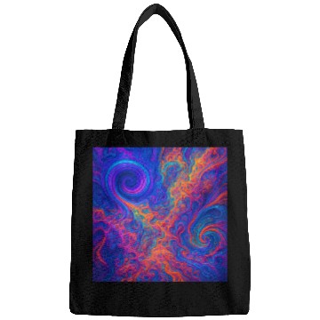Discover Psychedelic Vortex Swirl in Neon Cosmic Colors Bags