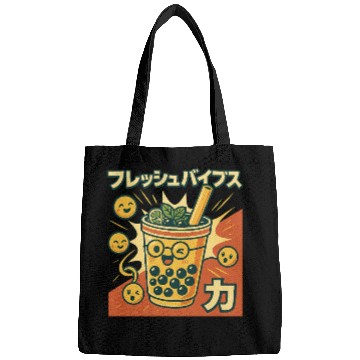 Discover Playful Bubble Tea Illustration Bags