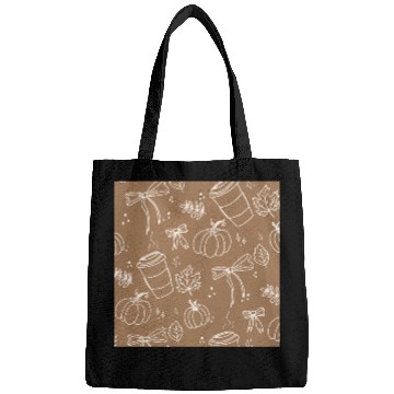 Discover Autumn Cozy Pumpkin & Coffee Pattern Bags