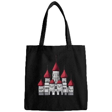 Discover Whimsical Castle Art with Red Domes Bags