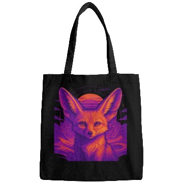 Discover Neon Fox Constellation Art Bags
