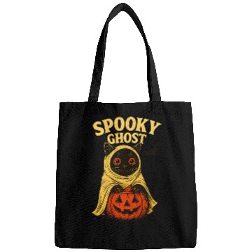 Discover Spooky Ghost Cat Halloween Design Bags