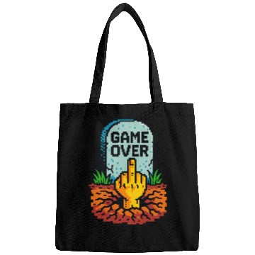 Discover Retro Game Over Pixel Art Funny Gamer Design Bags
