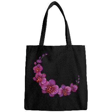 Discover Violet Moon Orchid Flower branch illustration Bags