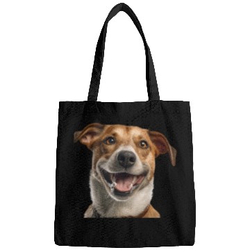 Discover Joyful Jack Russell Dog Illustration Bags