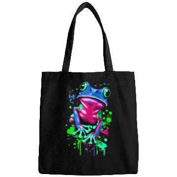 Discover Neon Colorful Frog Art Bags