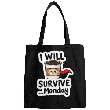 Discover Cute Coffee Survival Meme Design Bags