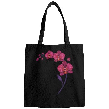 Discover Elegant Violet Pink Orchid Flower Branch Design Bags
