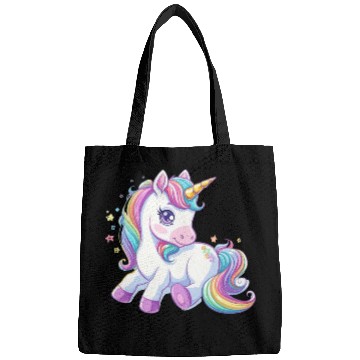 Discover Cute unicorn rainbow fantasy Bags