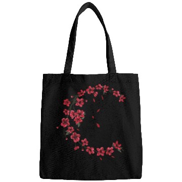 Discover Red Moon Cherry Blossom Sakura Flower Design Bags