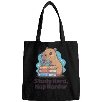 Discover Cute Hamster Reading with Books Bags