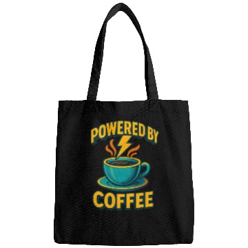 Discover Powered by Coffee Illustration Bags