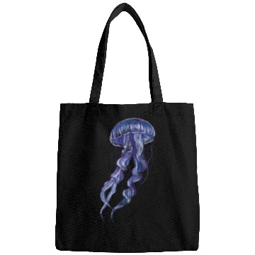 Discover Bioluminescent Purple Jellyfish Illustration Bags