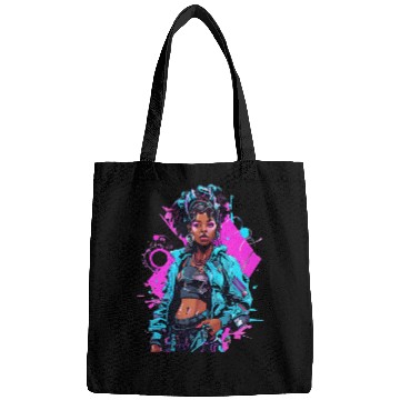Discover Cyberpunk Girl with Dreadlocks Bags