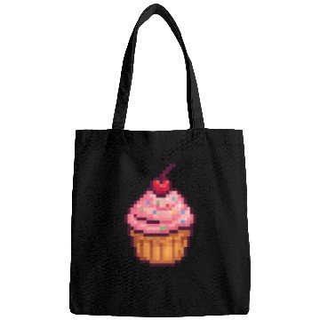 Discover Pixel Art Cupcake with Cherry Bags