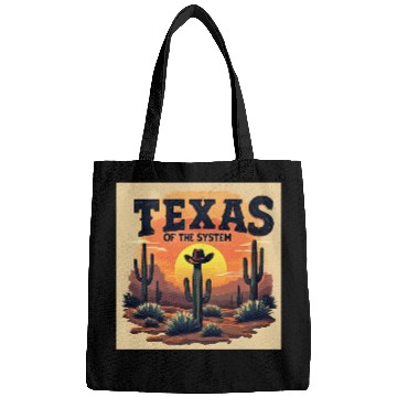 Discover Texas Sunset Cactus Illustration Bags