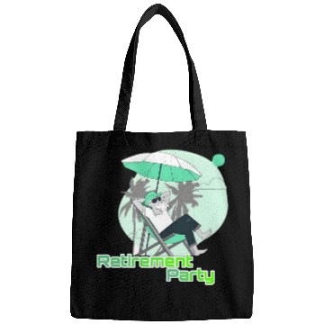 Discover Relaxing Retirement Party Illustration Bags