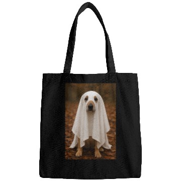 Discover Autumn Forest Ghost Dog Tapestry Bags