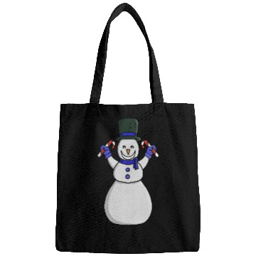 Discover Festive Snowman with Candy Cane and Gloves Bags