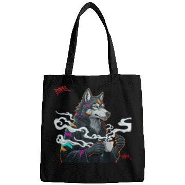 Discover anthropomorphic wolf streatwear Bags