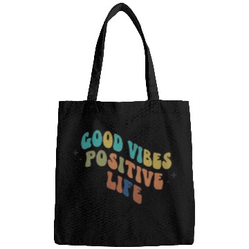 Discover Colorful Positive Vibes Typography Design Bags