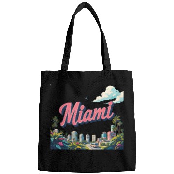 Discover Vibrant Miami Skyline with Tropical Flair Bags