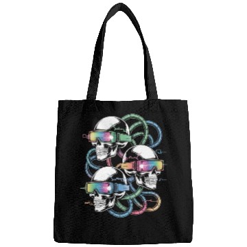Discover VR Skeleton Head Circuit Vision Streetwear Bags