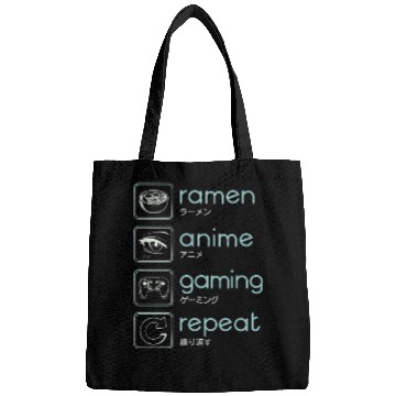 Discover Ramen Anime Gaming Repeat Bags