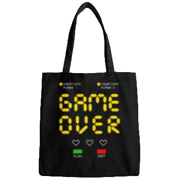 Discover Pixelated Video Game Heart Game Over Bags