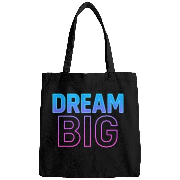 Discover Dream Big Neon Retro Typography Bags