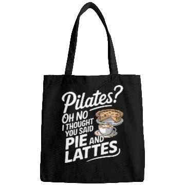 Discover Pie and Latte Humor Design Bags
