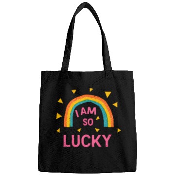 Discover Colorful Lucky Rainbow Affirmation Design Bags