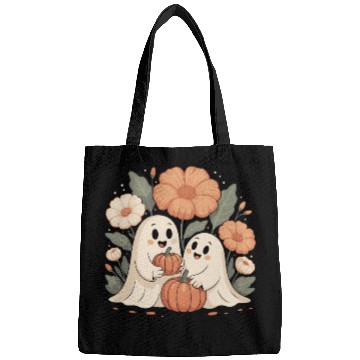 Discover Cute Ghost Flower Pumpkin Floral Halloween Bags