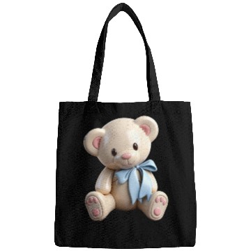 Discover Adorable Teddy Bear with Blue Bow Bags