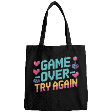 Discover Game Over Try Again Quote Bags
