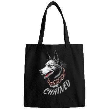 Discover Aggressive Husky with Chain Necklace Design Bags