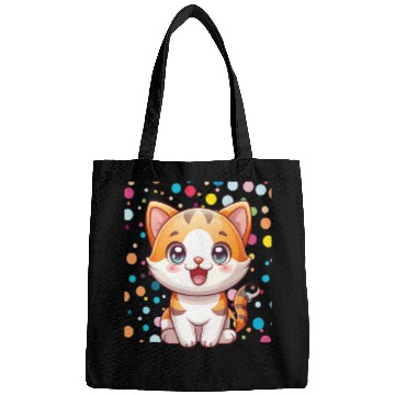Discover Adorable Cartoon Cute Cat Polka Dots  Bags