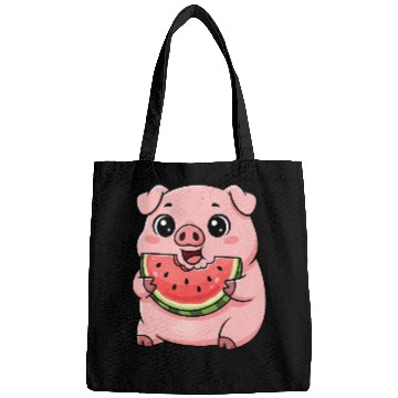 Discover Sweet pig watermelon summer fruit vacation farm Bags